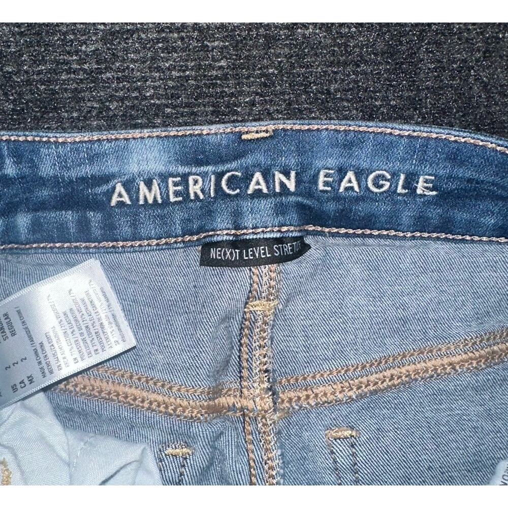 American Eagle Next Level Stretch Curvy Jegging Jeans Distressed Women's Size 2 - Picture 6 of 7